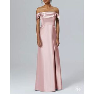 Birdy Grey English Rose Mia Shiny Satin Convertible Bridesmaid Dress Size XS